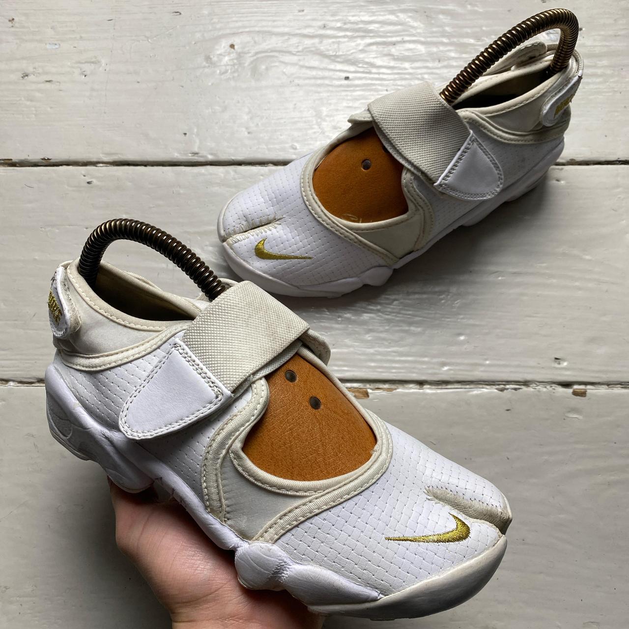 Nike Air Rift Vintage 2007 White and Golden Yellow Tabi Split Toe Trainers