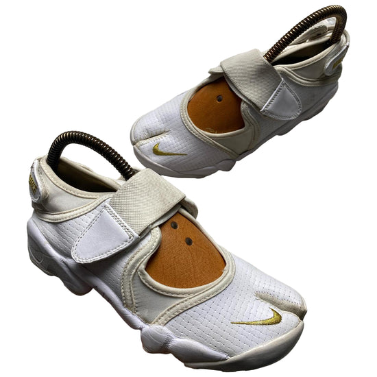 Nike Air Rift Vintage 2007 White and Golden Yellow Tabi Split Toe Trainers (UK 3.5)