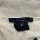 Gucci Vintage Cream and Navy Wool Polo Long Sleeve Jumper Shirt (L)