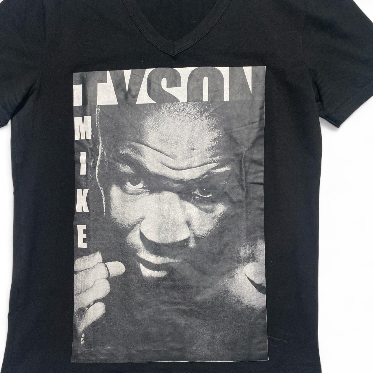 Dolce and Gabbana Black and White Mike Tyson Picture Graphic Womens T Shirt (XL)