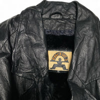 Phase 2 Vintage Leather Long Fur Lined Trench Coat Jacket (XL)