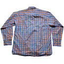 Thomas Burberry Vintage Plaid Blue and Orange Shirt (L)