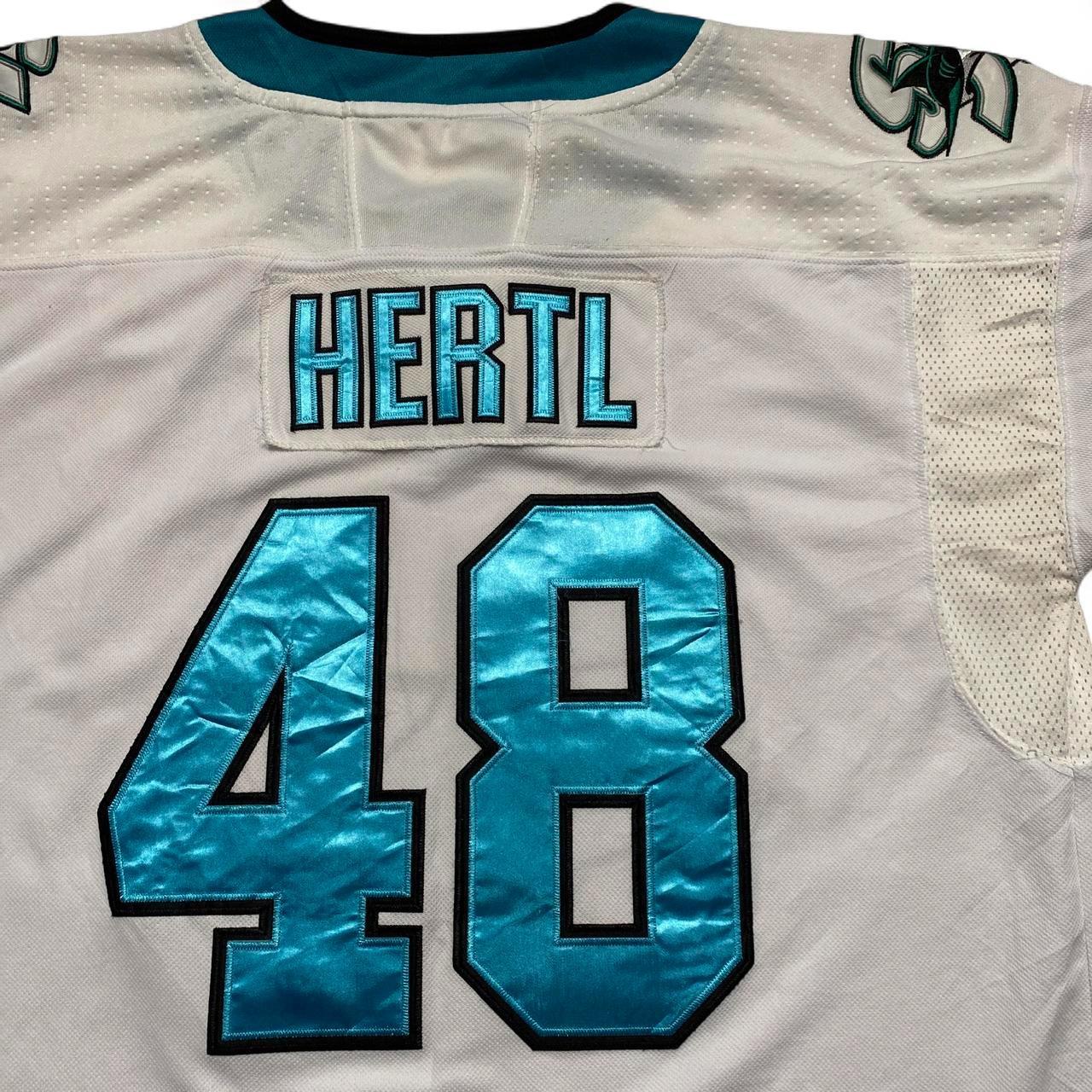 San Jose Sharks Hertl 48 White and Blue Hockey NHL Jersey (XL)