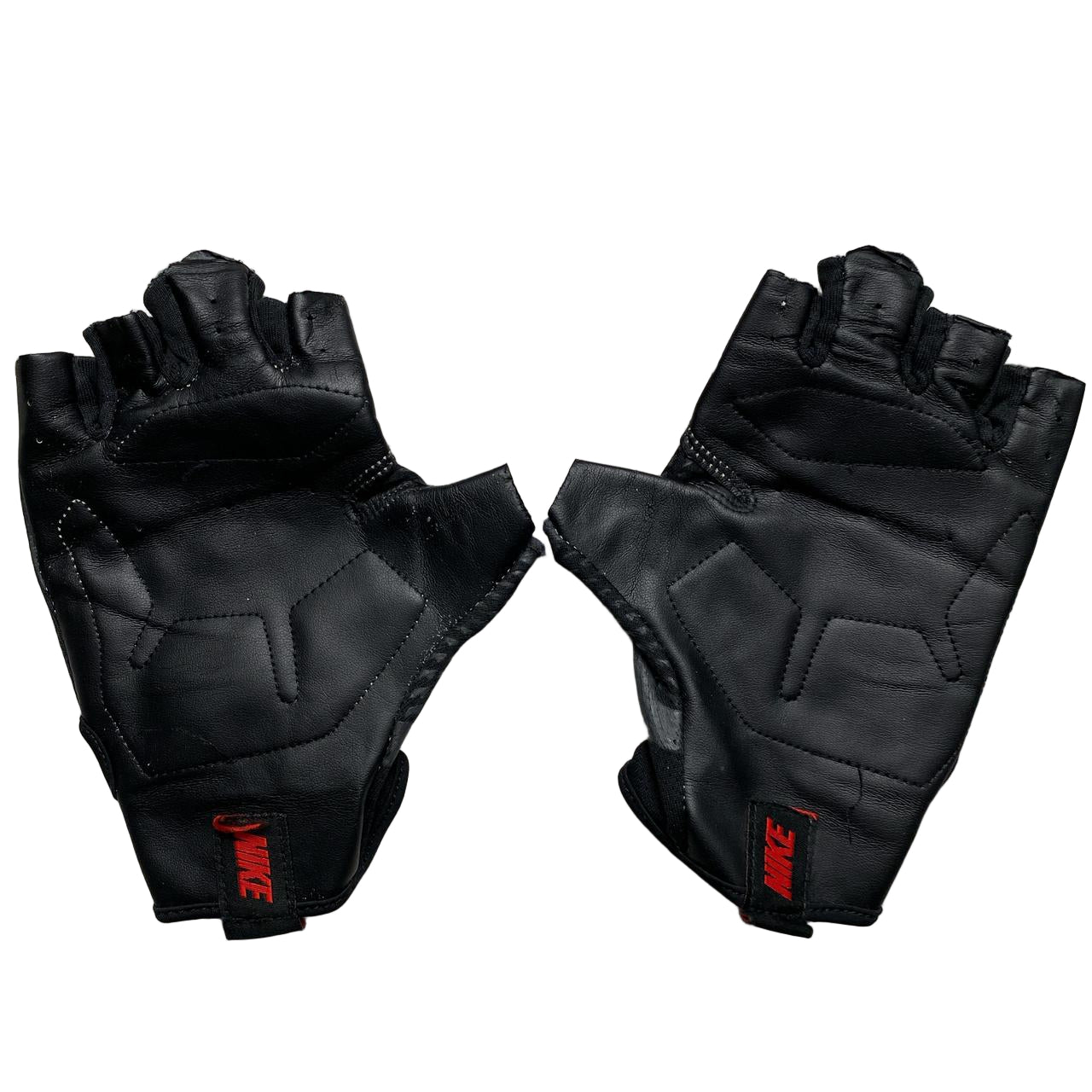 Nike Vintage Black and Red Finger less Leather Biking Climbing Gloves