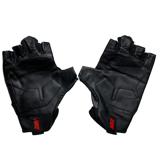 Nike Vintage Black and Red Finger less Leather Biking Climbing Gloves