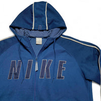 Nike Vintage Y2K Blue and White Tracksuit Jacket Hoodie