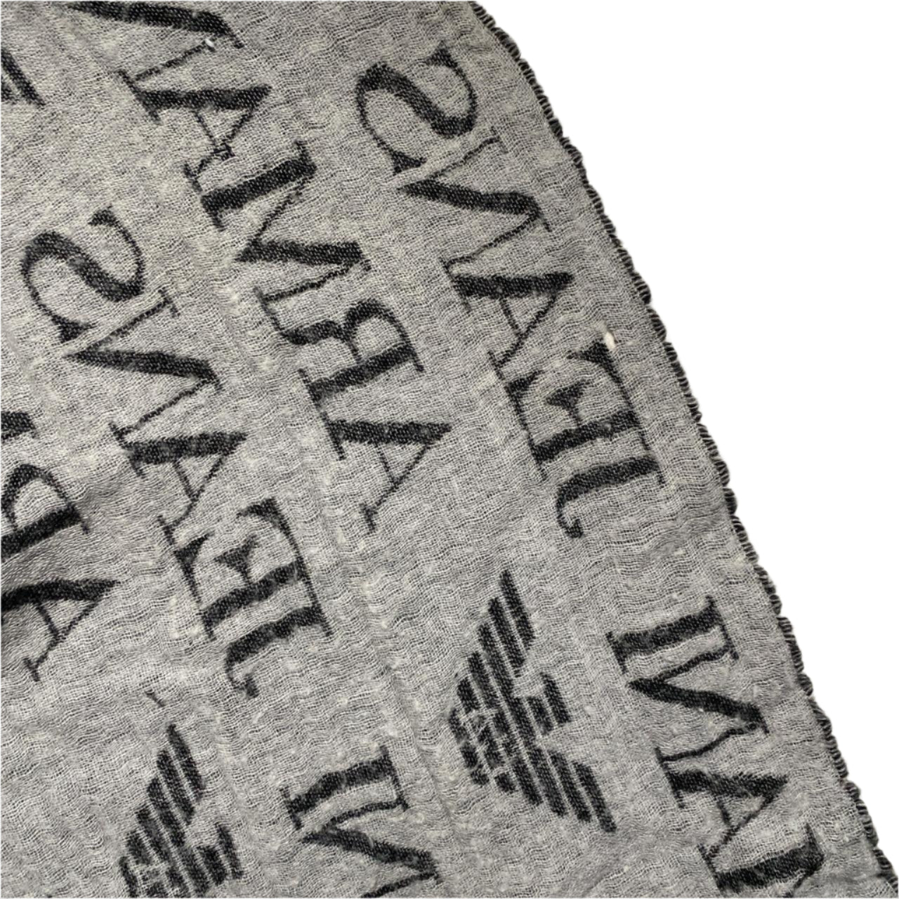 Armani Jeans Vintage Wool Scarf Two Tone Grey