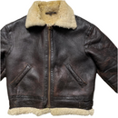Sherling Brown Leather and Sherpa Jacket (M)