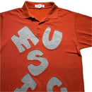 CDG Comme Des Garcons Shirt Orange and Grey Music Letters Polo Shirt (XL)