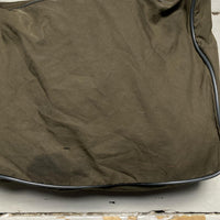 Prada Sport Vintage Nylon Messenger Bag Khaki Olive Green Red Strip