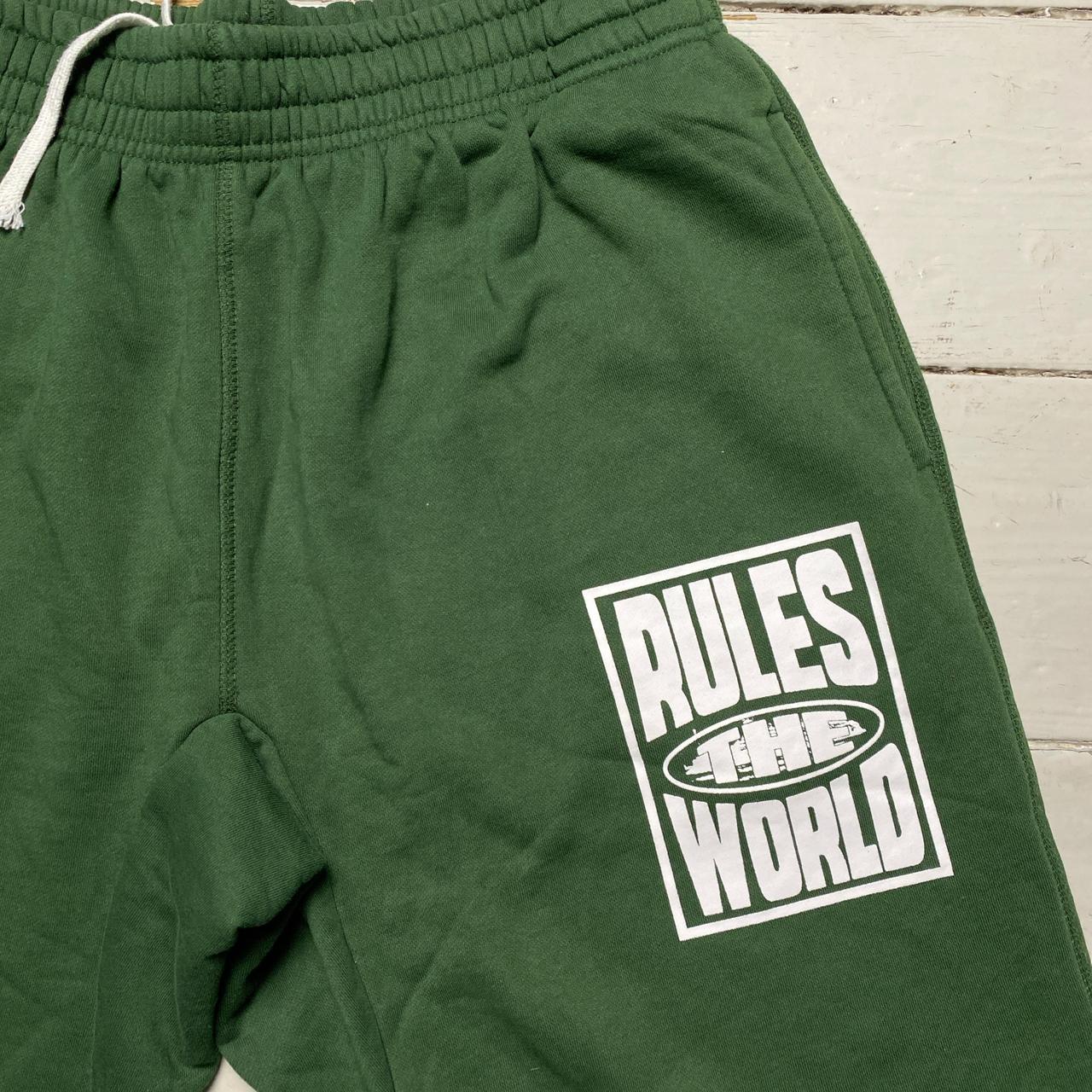 Corteiz Rules The World Green and White Shorts