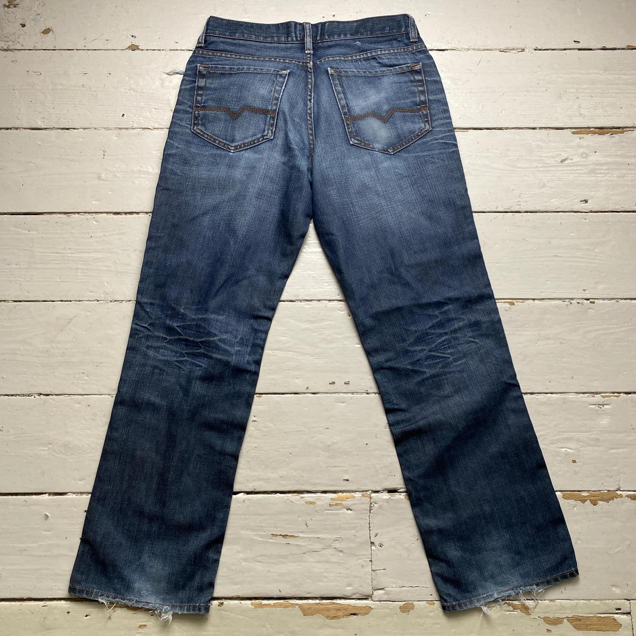 Hugo Boss Dark Navy Stonewash Distressed Jeans