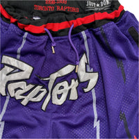 Just Don Toronto Raptors Basketball NBA Shorts Purple and Red (L)