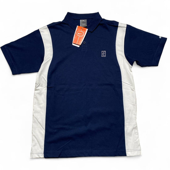 Nike Tennis Vintage Y2K Navy and White Polo Shirt (XS)