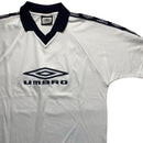 Umbro Vintage White and Navy 90’s Jersey Polo T Shirt (M)