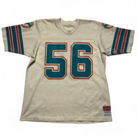 Miami Dolphins NFL 90’s Vintage Cream Orange and Turquoise Jersey (XL)