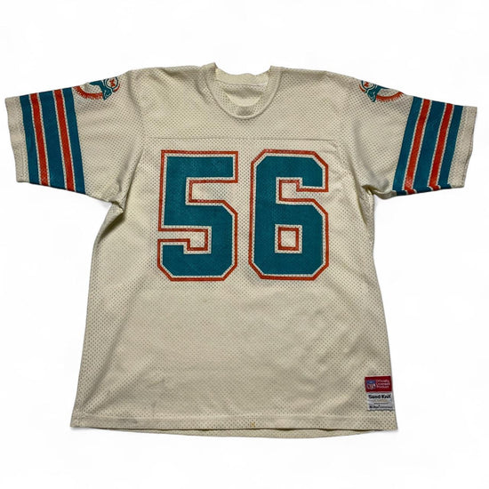 Miami Dolphins NFL 90’s Vintage Cream Orange and Turquoise Jersey (XL)