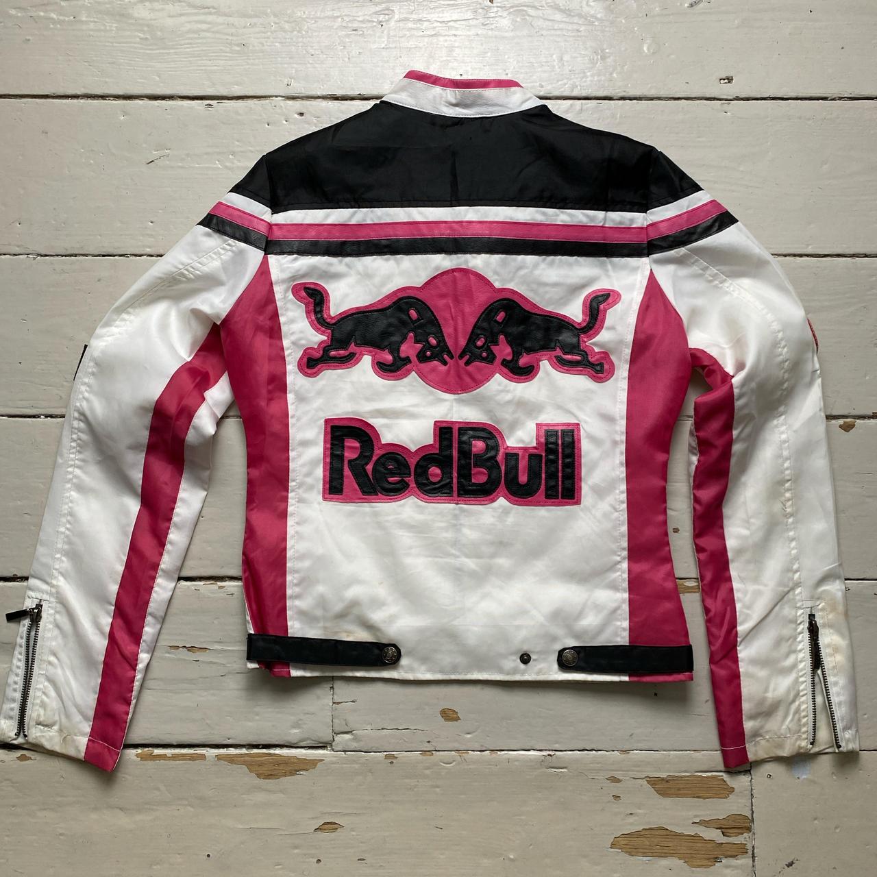 Redbull Vintage Biker Style Womens Bomber Jacket with Leather Patches