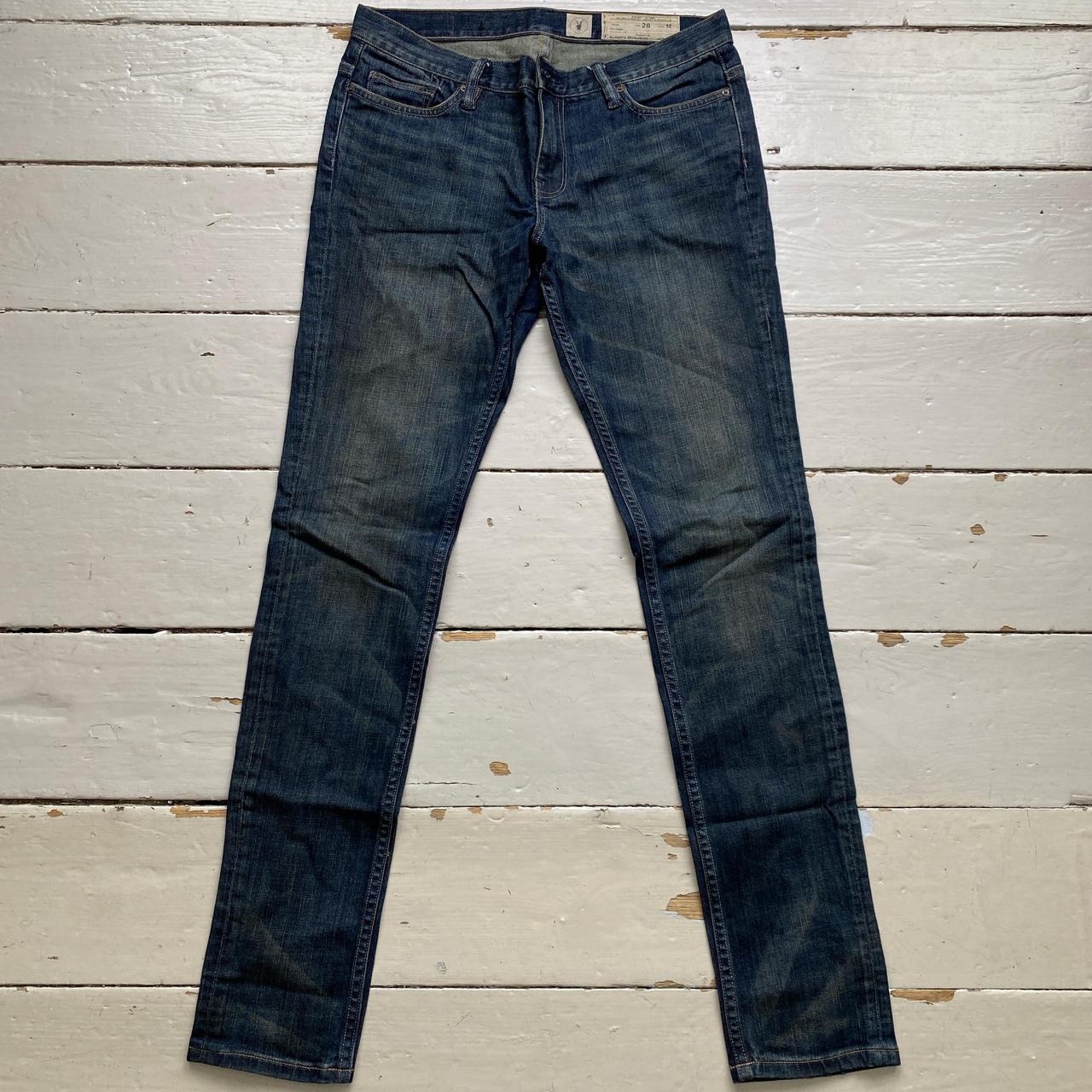 All Saints Navy Stonewash Slim Jeans