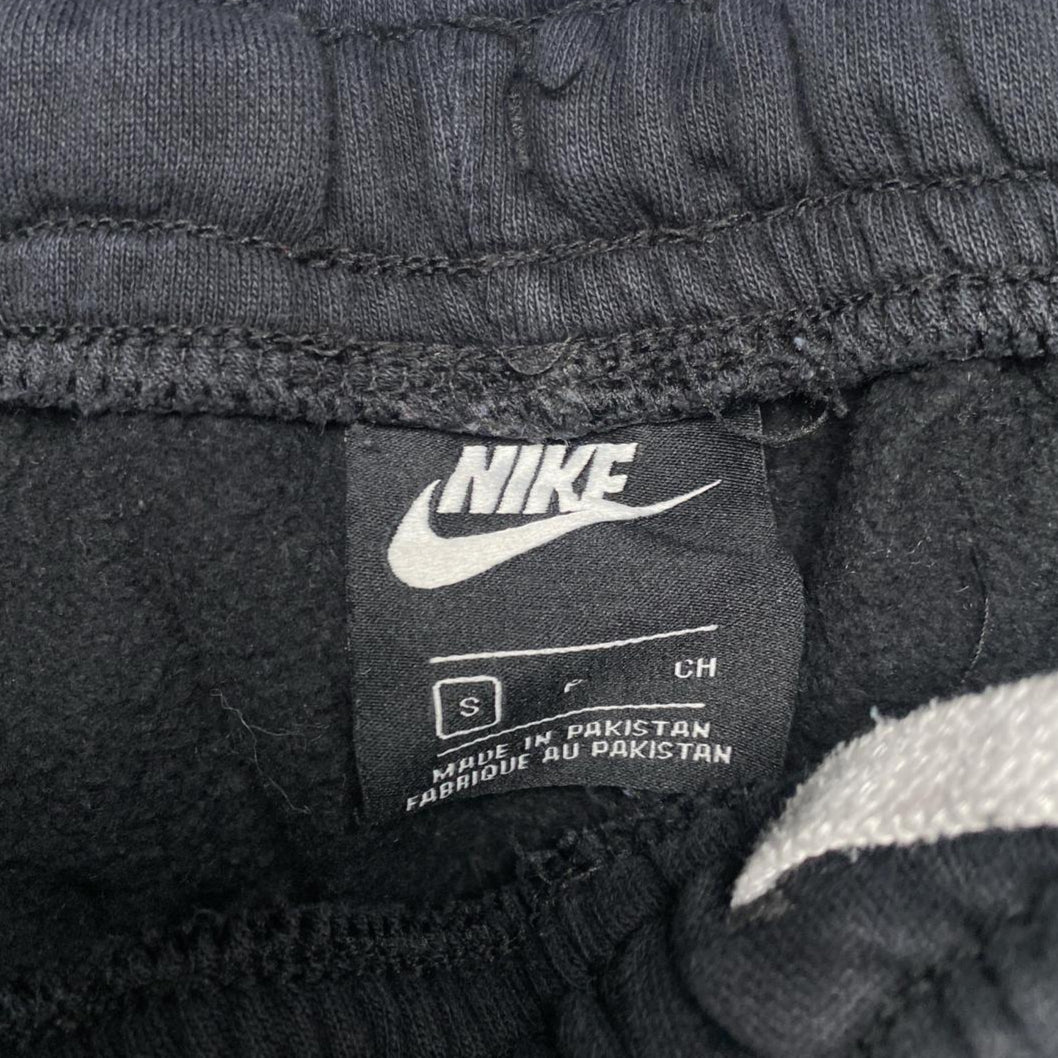 Nike Club Swoosh Spellout Black White and Red Embroidery Joggers (S)