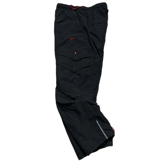 Nike Air Max LTD Black and Red Shell Cargo Trackpant Baggy Bottoms (M)