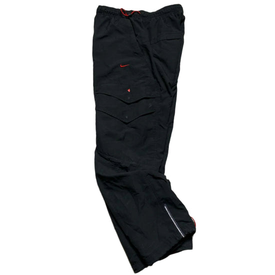 Nike Air Max LTD Black and Red Shell Cargo Trackpant Baggy Bottoms (M)