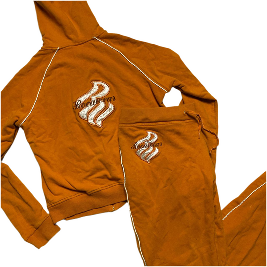 Rocawear Orange and Brown Vintage Womens 90’s Y2K Tracksuit (XL)