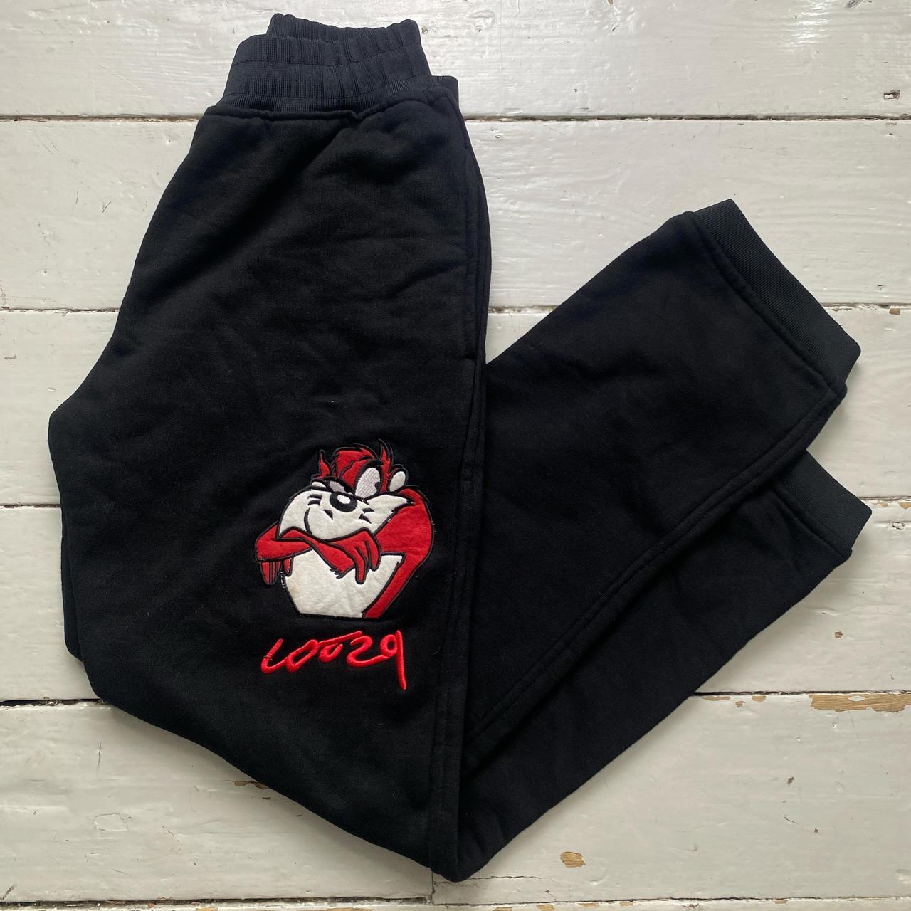 Lot 29 Looney Tunes Taz Tazmanian Devil Black White and Red Baggy Joggers