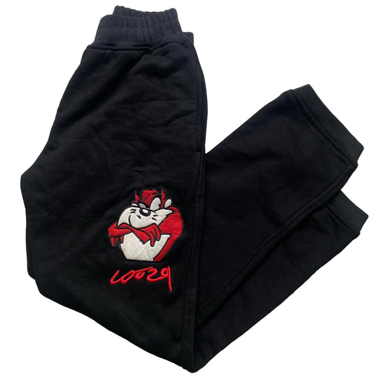 Lot 29 Looney Tunes Taz Tazmanian Devil Black White and Red Baggy Joggers (S)