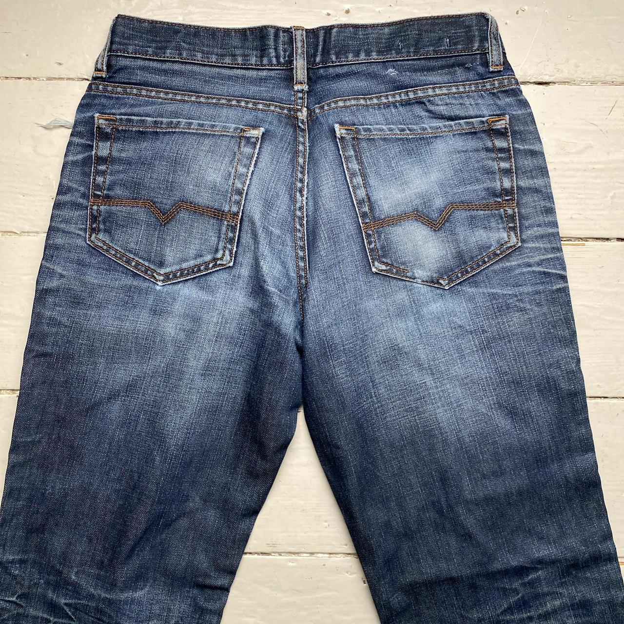 Hugo Boss Dark Navy Stonewash Distressed Jeans