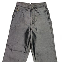 School Of Hard Knocks Vintage Y2K 90’s Shiny Metallic Silver Denim Baggy Hip Hop Jeans Graffiti B Boy Char
