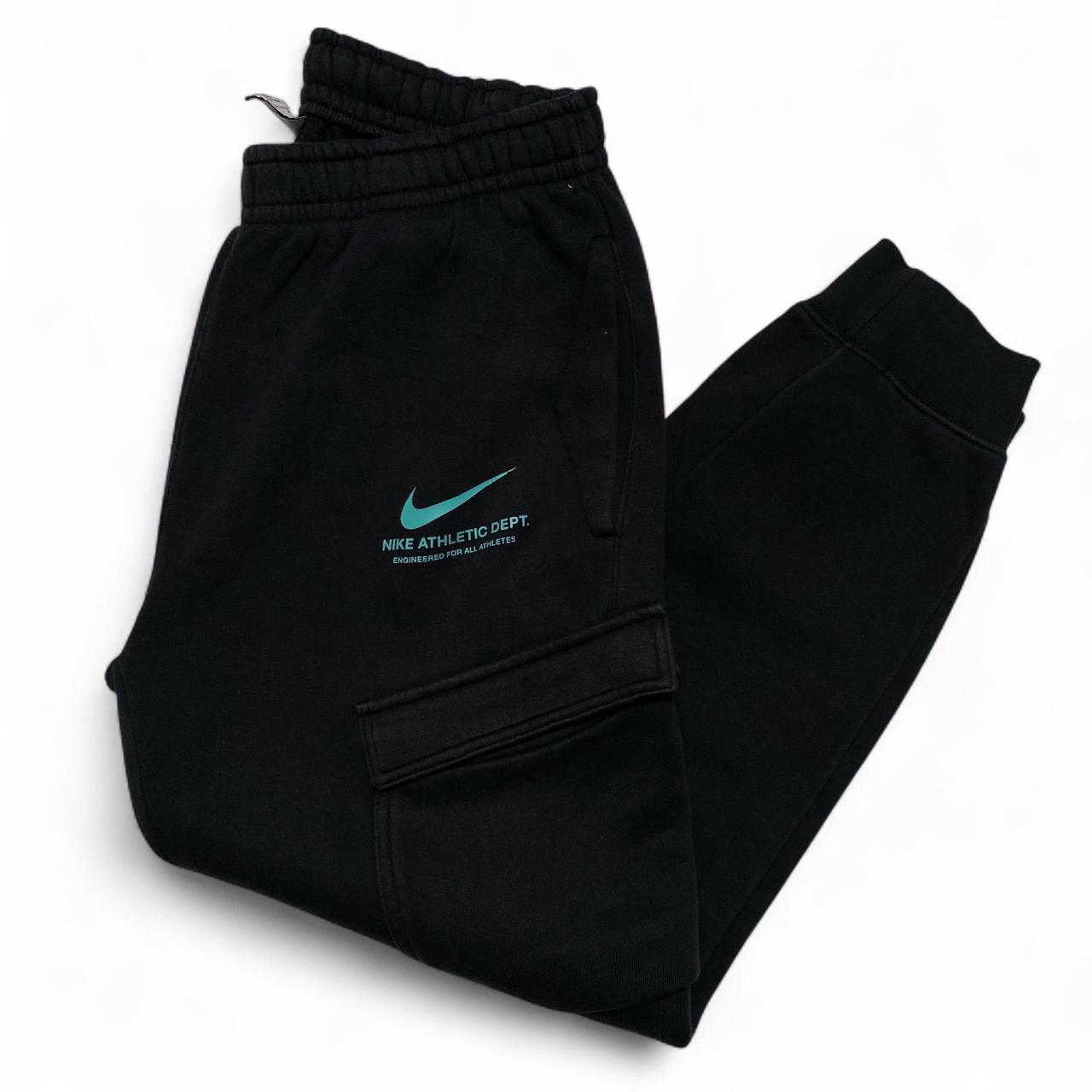 Nike Black White and Green Swoosh Joggers