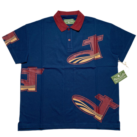 Denim Tears 24 Navy Blue and Brown Polo Shirt (S)