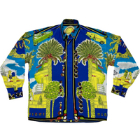 Giv Viaspiga Versace Miami Floral Cars and Women Shirt (M)