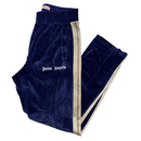 Palm Angels Navy Cream and Brown Velour Baggy Bottoms (L)