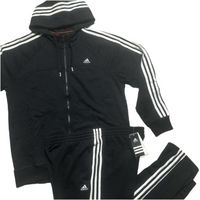 Adidas Performance Essentials Black and White Full Tracksuit (XL)