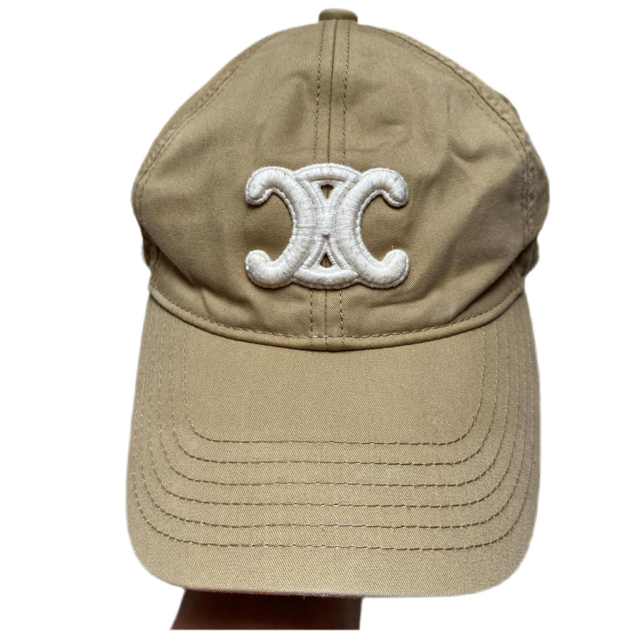 Celine Beige Cream and White Baseball Cap