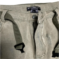 Saint Giovanni De La Mode Green Distressed Double Knee Denim Carpenter Cargo Jeans (W 36)