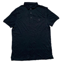 All Saints Black and Grey Polo Shirt (2XL)