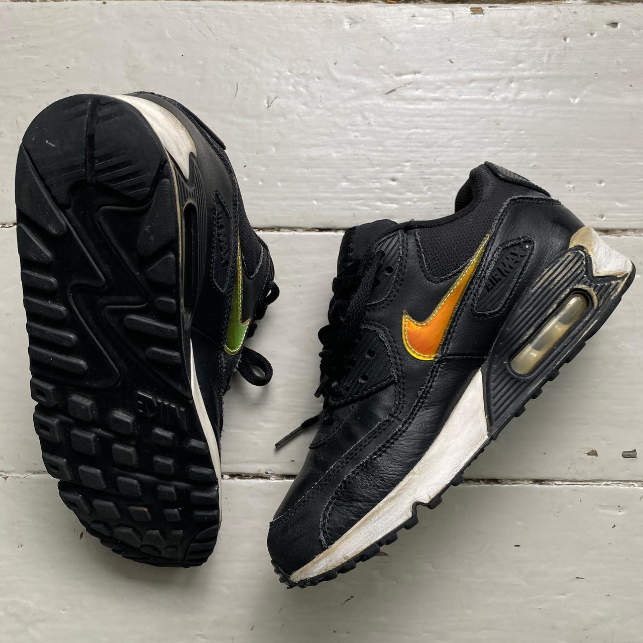 Nike Air Max 90 Black and Iridescent Swoosh