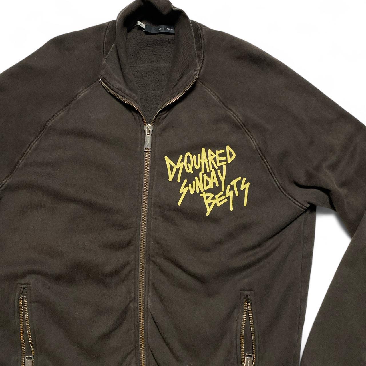 Dsquared Vintage Brown and Light Green Zip Up Jumper (2XL)