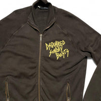 Dsquared Vintage Brown and Light Green Zip Up Jumper (2XL)
