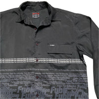FUBU Vintage 90’s Black Grey and White Long Sleeve Shirt (M)