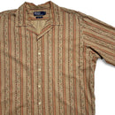 Polo Ralph Lauren Caldwell Tribal Striped Orange and Light Brown Short Sleeve Shirt (L)