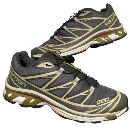 Salomon S-Lab XT6 Soft Ground Khaki Green Cream and White Trainers (UK 9.5)