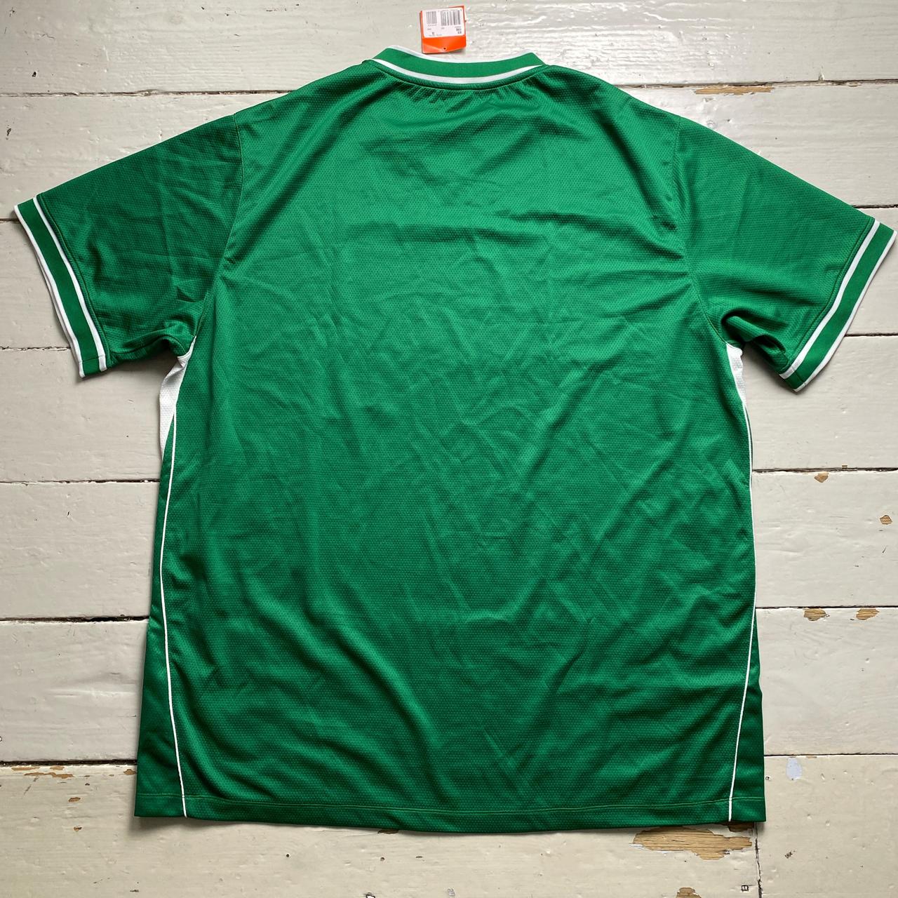 Nike Vintage Green and White Big Baggy NFL Basketball Jersey T Shirt