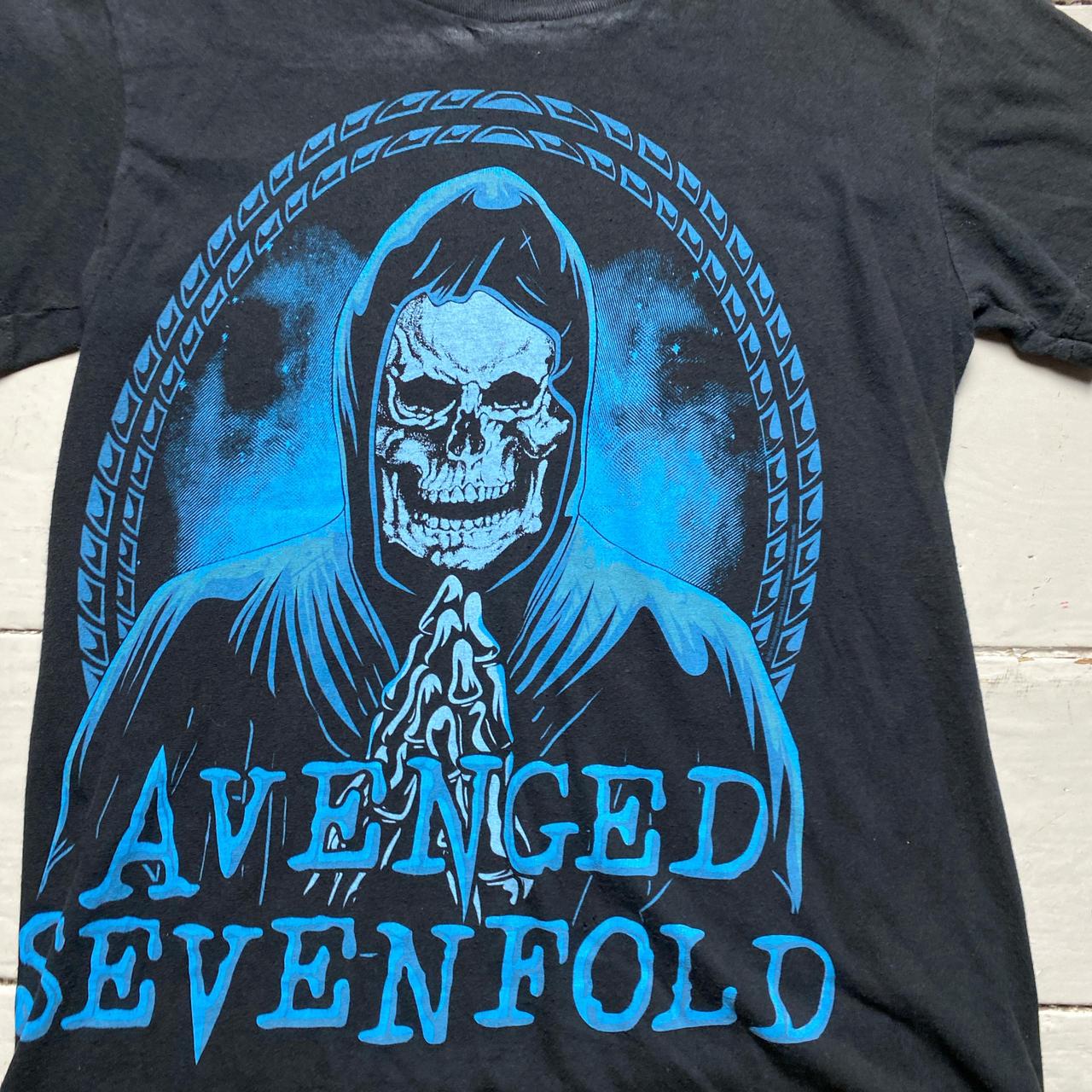 Black Avenged Sevenfold Blue and Black T Shirt