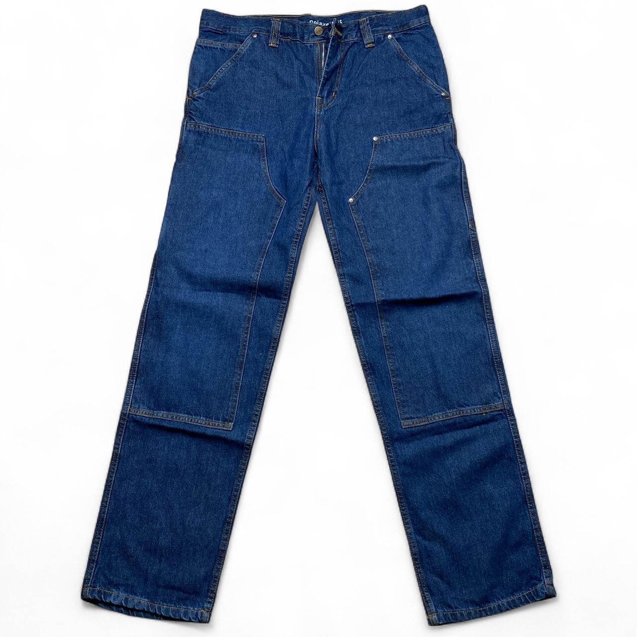Carhartt Double Knee Carpenter Cargo Jeans Navy Blue (34W)