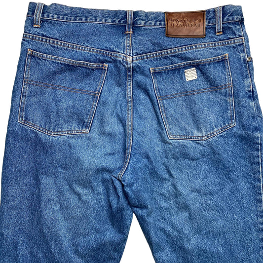 YSL Yves Saint Laurent Vintage Navy Baggy Jeans (38W)