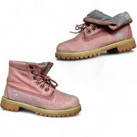 Timberland Pink and Grey Fold Over Boots (UK 3)